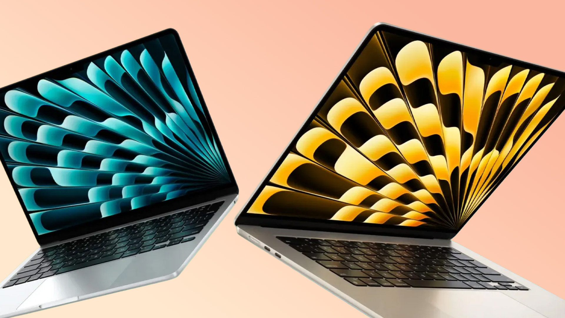 Angled view highlighting the design of the latest M5 MacBook Air laptops.