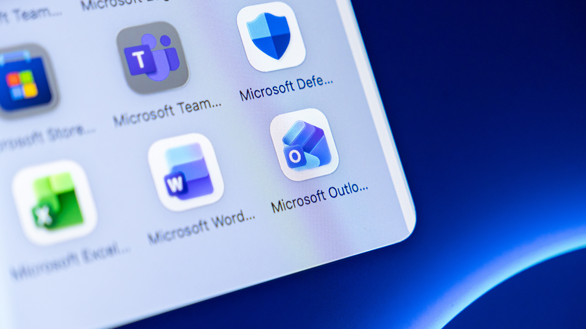 Close-up view of Microsoft Word and Excel app icons displayed on a Windows screen.