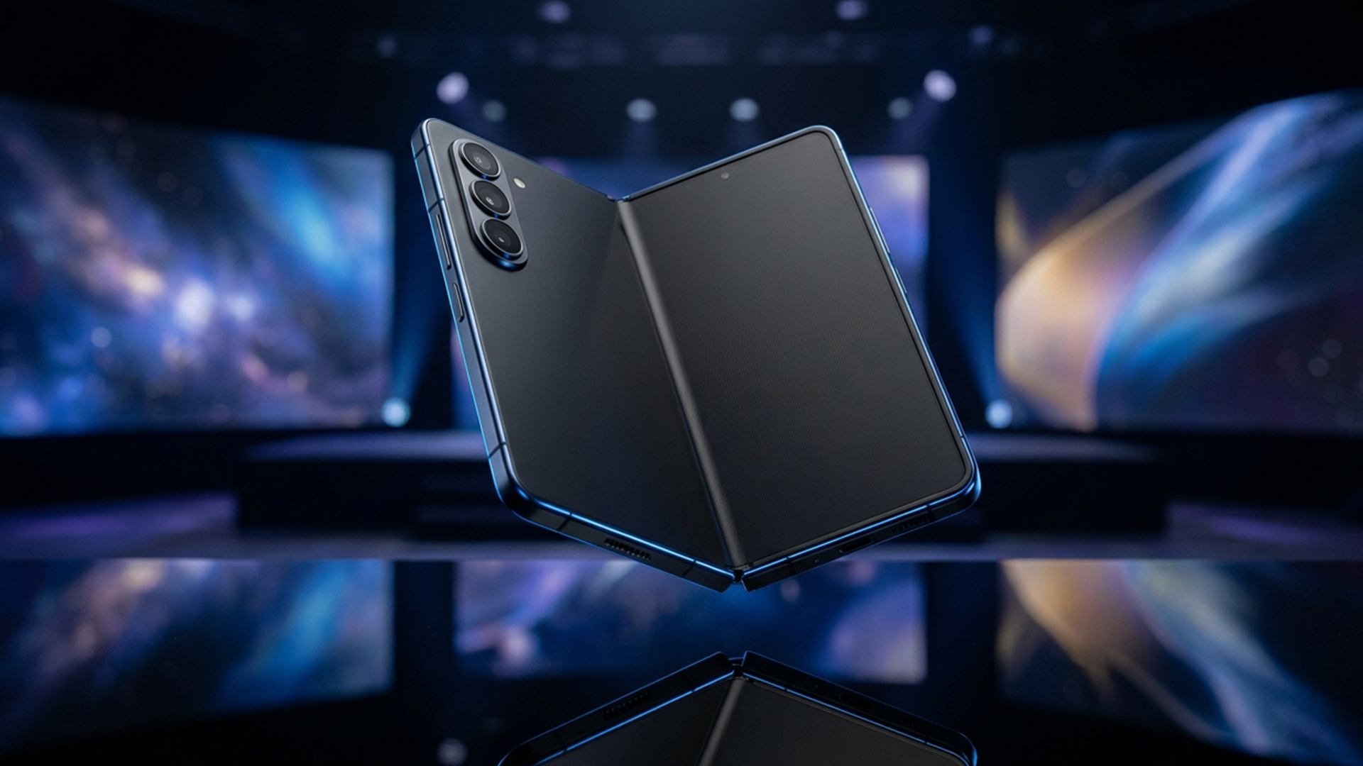 Sleek next-generation Samsung Galaxy Z Fold smartphone concept.